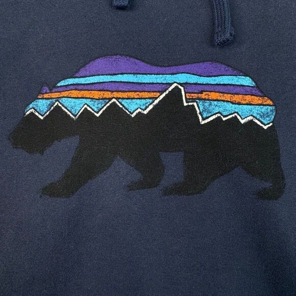Patagonia Uprisal Hoody Fitz Roy Bear Navy Blue - Picture 6 of 9